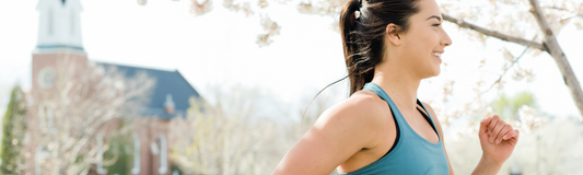 woman running in a park