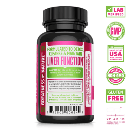 Liver function supplement Milk Thistle from Zhou Nutrition. Lab verified, good manufacturing practices, made in the USA with global ingredients, made with non-GMO ingredients, gluten free